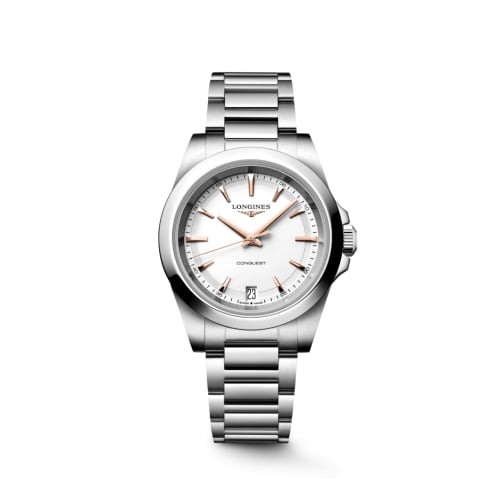 Longines Conquest Quartz 34 Stainless Steel / White / Bracelet