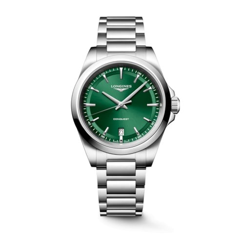 Longines Conquest Quartz 38 Stainless Steel / Green / Bracelet