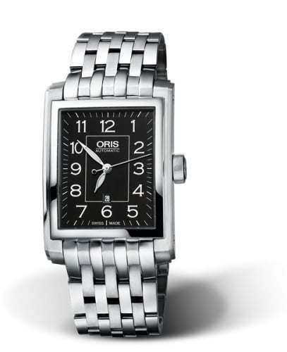 Oris Rectangular Date 30 Stainless Steel / Black - Arabic / Bracelet