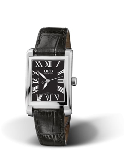 Oris Rectangular Date 24.5 Stainless Steel / Black - Roman