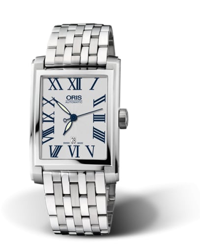 Oris Rectangular Date 30 Stainless Steel / Silver - Roman / Bracelet