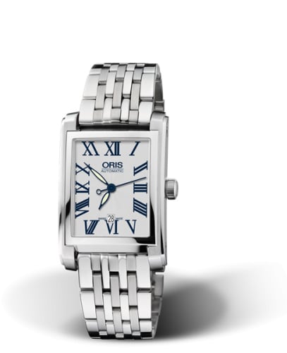 Oris Rectangular Date 24.5 Stainless Steel / Silver - Roman / Bracelet