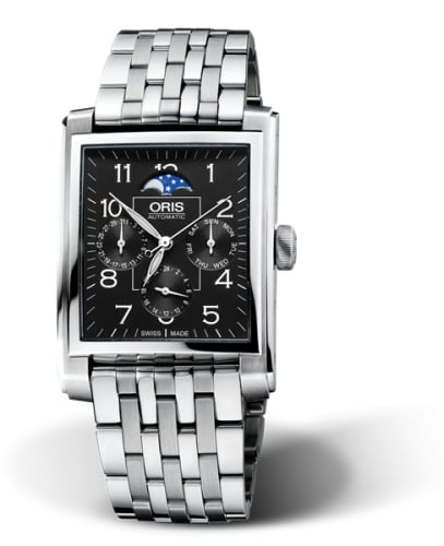 Oris Rectangular Complication Stainless Steel / Black - Arabic / Bracelet