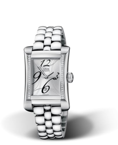Oris Rectangular Date Diamonds 25.9 Stainless Steel / Silver / Bracelet