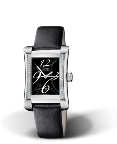Oris Rectangular Date Diamonds 25.9 Stainless Steel / Black