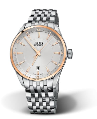 Oris Artix Date 39 Stainless Steel - Rose Gold / Silver / Bracelet