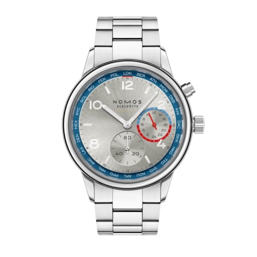 Nomos Glashütte Club Sport Neomatik Worldtimer Silver
