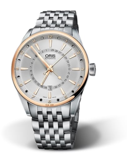 Oris Artix Pointer Moon Date Stainless Steel - Rose Gold / Silver / Bracelet