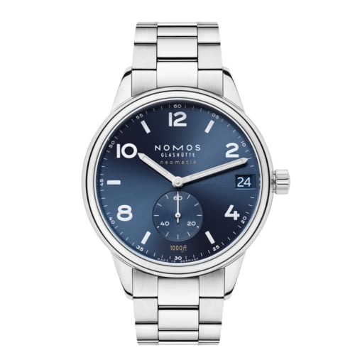Nomos Glashütte Club neomatik 42 date blue / bracelet