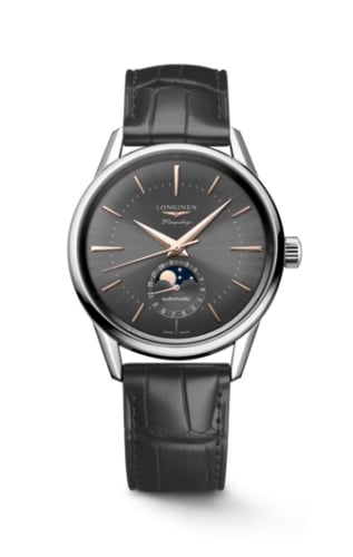 Longines Heritage Flagship Moonphase Stainless Steel / Grey