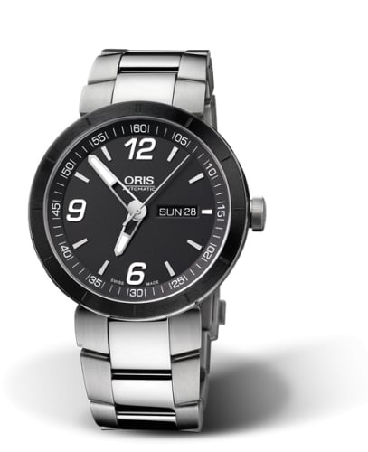 Oris TT1 Day Date Stainless Steel - Ceramic / Black / Bracelet