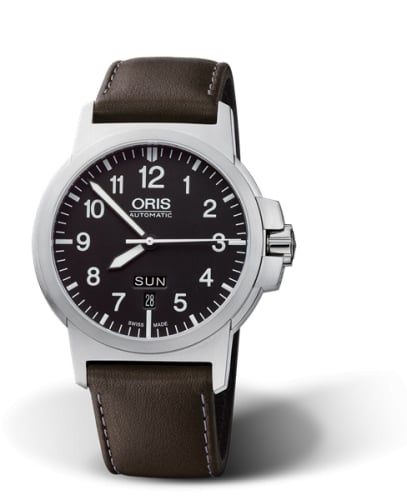 Oris BC3 Advanced Day Date Stainless Steel / Black / Leather
