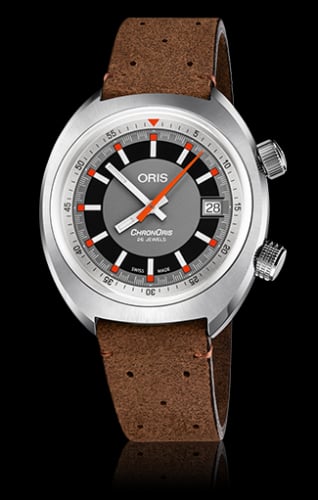 Oris Chronoris Date / Grey / Brown Leather