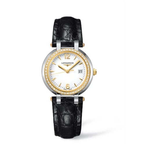 Longines PrimaLuna Quartz 30 Stainless Steel / Yellow Gold / Diamond / White
