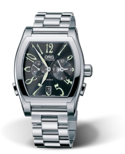 Oris Tonneau Worldtimer Stainless Steel / Black / Bracelet