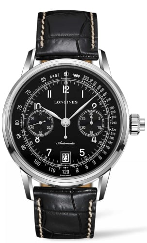 Longines Heritage Column Wheel Single Push Piece Chronograph Black