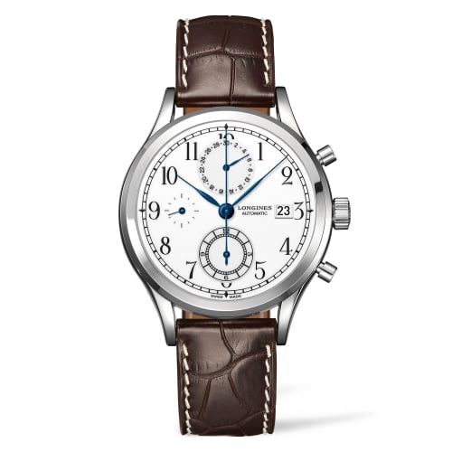 Longines Heritage Classic Chrono Stainless Steel / White / Strap