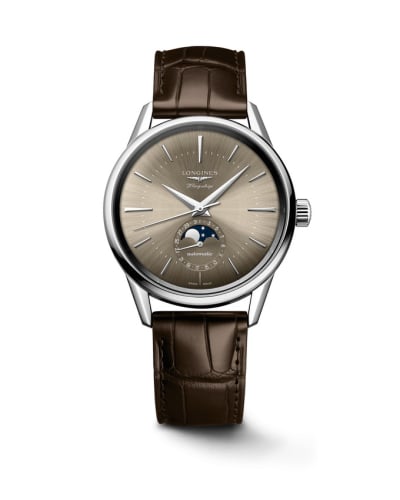 Longines Heritage Flagship Moonphase Stainless Steel / Beige