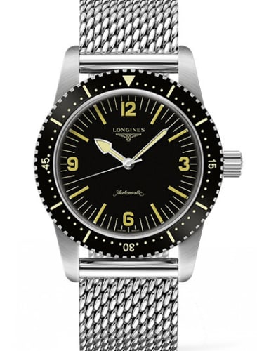 Longines Skin Diver Stainless Steel / Black / Milanese