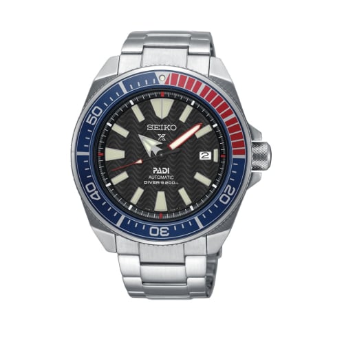 Seiko Prospex Diver Samurai Stainless Steel / Black / Bracelet / Padi