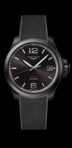 Longines Conquest V.H.P. 41 PVD / Black / Rubber