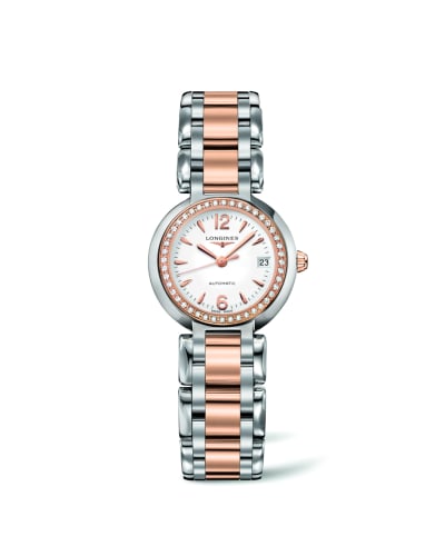 Longines PrimaLuna Automatic 26.5 Two Tone Pink Diamond Arabic