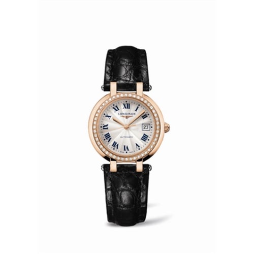 Longines PrimaLuna Automatic 30 Pink Gold Diamond Leather