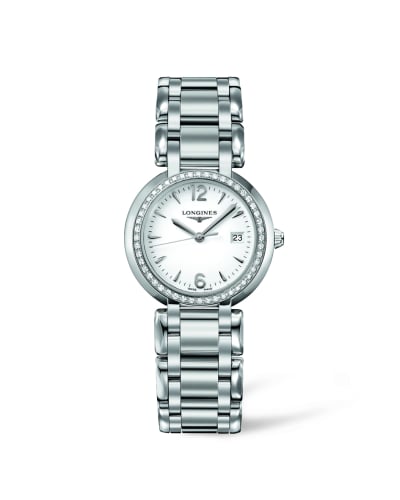 Longines PrimaLuna Quartz 30 Stainless Steel / Diamond / White / Bracelet