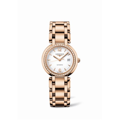 Longines PrimaLuna Automatic 30 Pink Gold Diamond Arabic