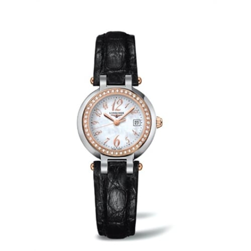 Longines PrimaLuna Quartz 26.5 Stainless Steel / Pink Gold / Diamond / MOP - Arabic