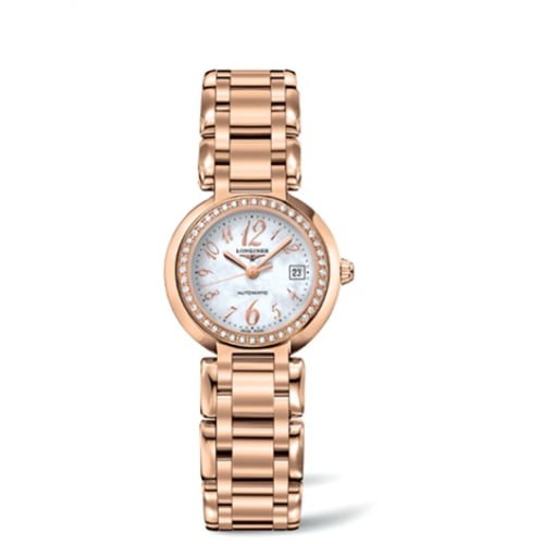Longines PrimaLuna Automatic 26.5 Pink Gold Diamond Funky MOP