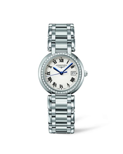 Longines PrimaLuna Quartz 30 Stainless Steel / Diamond / Silver - Roman / Bracelet