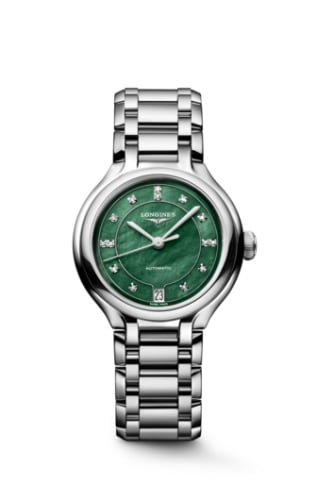 Longines PrimaLuna 34 Automatic Stainless Steel / Green MOP / Bracelet
