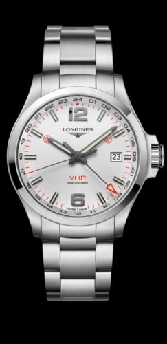 Longines Conquest V.H.P. GMT 43 Stainless Steel / Silver / Bracelet
