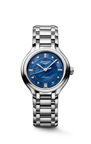 Longines PrimaLuna 34 Automatic Stainless Steel / Blue MOP / Bracelet