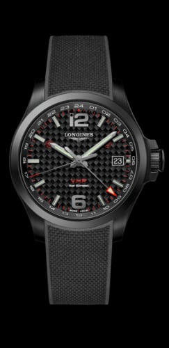 Longines Conquest V.H.P. GMT 41 PVD / Carbon / Rubber