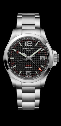 Longines Conquest V.H.P. GMT 41 Stainless Steel / Carbon / Bracelet