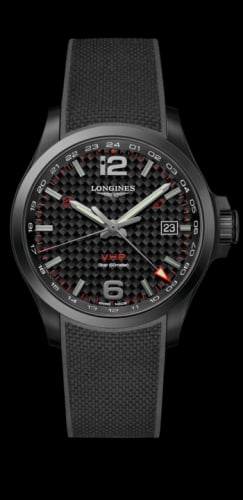 Longines Conquest V.H.P. GMT 43 PVD / Carbon / Rubber