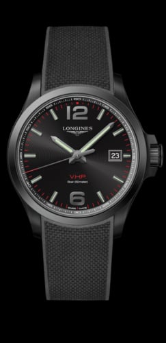 Longines Conquest V.H.P. 43 PVD / Black / Rubber