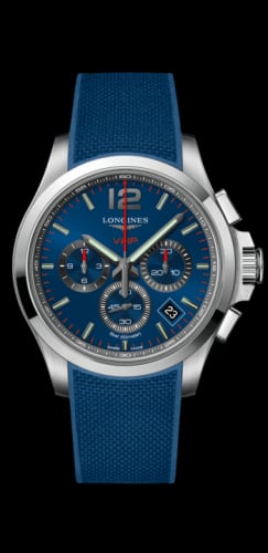Longines Conquest V.H.P. Chronograph 42 Stainless Steel / Blue / Rubber