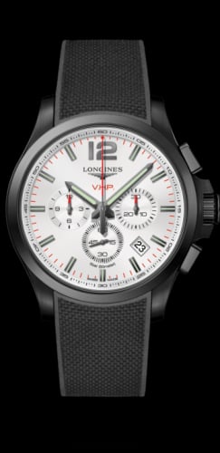 Longines Conquest V.H.P. Chronograph 44 PVD / Silver / Rubber