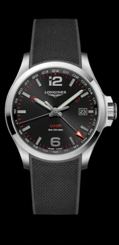 Longines Conquest V.H.P. GMT 43 Stainless Steel / Black / Rubber