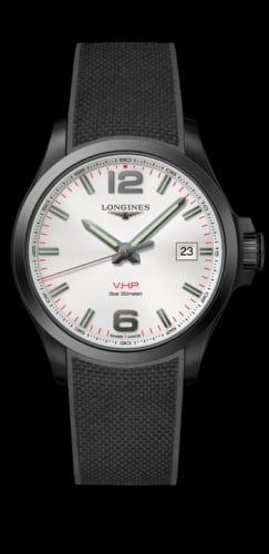 Longines Conquest V.H.P. 43 PVD / Silver / Rubber