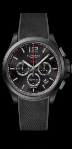 Longines Conquest V.H.P. Chronograph 44 PVD / Black / Rubber