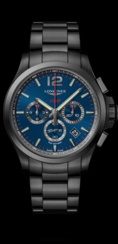 Longines Conquest V.H.P. Chronograph 44 PVD / Blue / Bracelet
