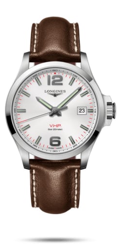 Longines Conquest V.H.P. 43 Stainless Steel / Silver / Leather