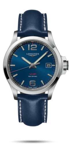 Longines Conquest V.H.P. 43 Stainless Steel / Blue / Leather