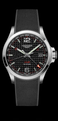 Longines Conquest V.H.P. GMT 43 Stainless Steel / Carbon / Rubber