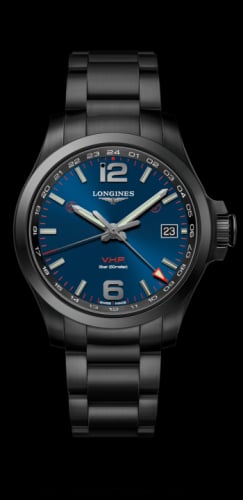 Longines Conquest V.H.P. GMT 41 PVD / Blue / Bracelet