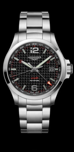 Longines Conquest V.H.P. GMT 43 Stainless Steel / Carbon / Bracelet
